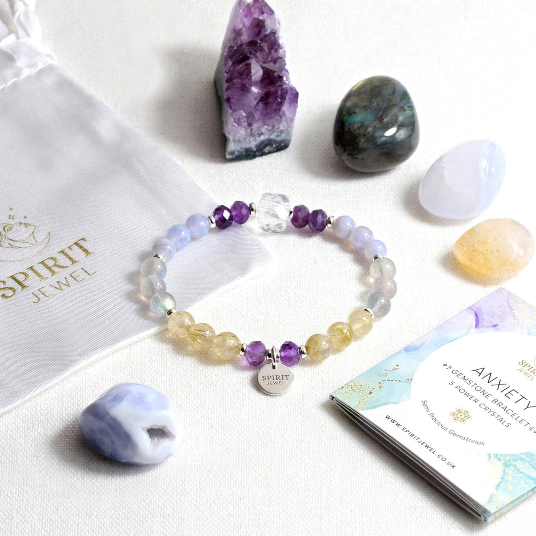 Anxiety Crystal Healing Bracelet, Gemstone Jewellery